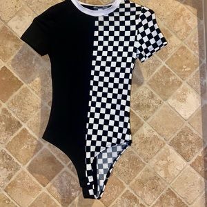 Checkered body suit